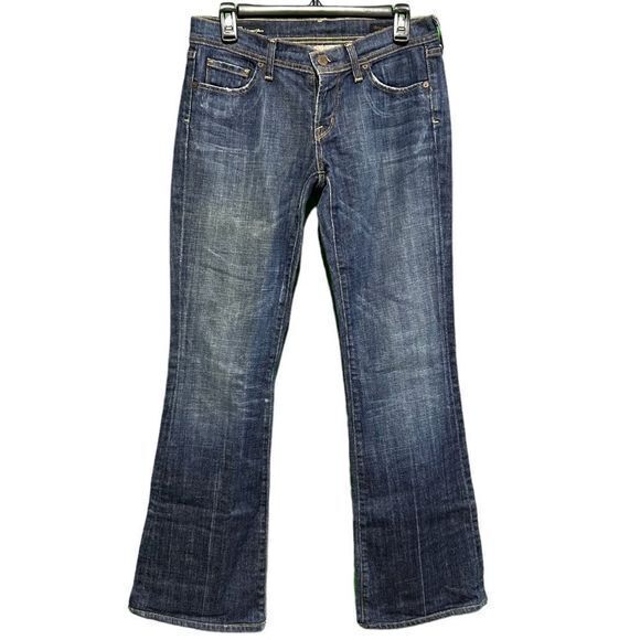 Citizens of Humanity Low Waist Flare Jeans Ingrid Stretch #002 Dark Wash Size 28 - Picture 1 of 11